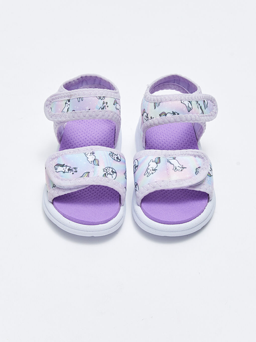 LC Waikiki Printed Hook and Loop Closure Baby Girl Sandals -S2IU09Z1-LS9