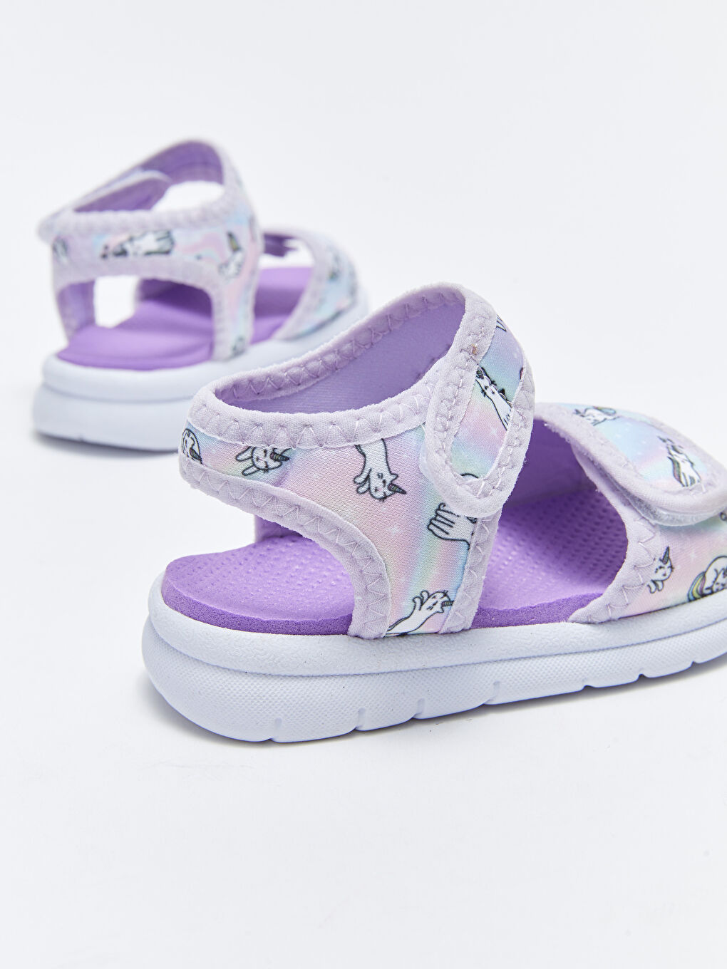LC Waikiki Printed Hook and Loop Closure Baby Girl Sandals -S2IU09Z1-LS9