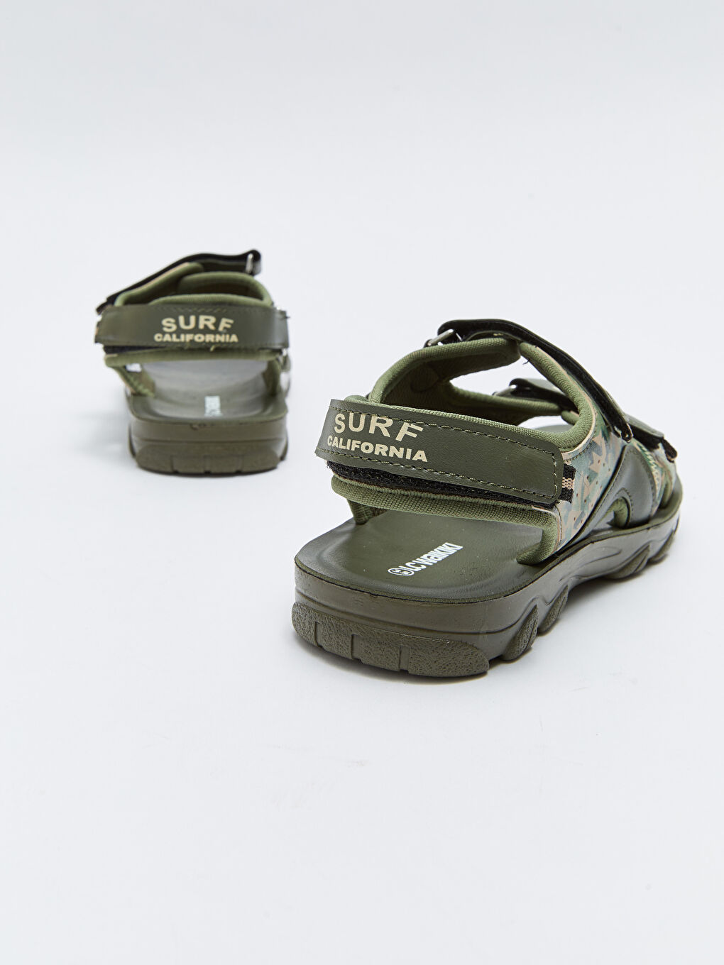 Haki Kamuflaj Baskılı Cırt Cırtlı Erkek Çocuk Sandalet-4