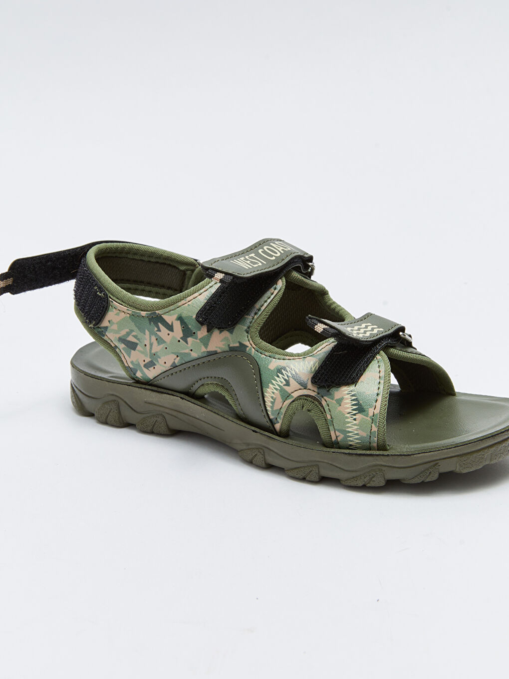 Haki Kamuflaj Baskılı Cırt Cırtlı Erkek Çocuk Sandalet-5