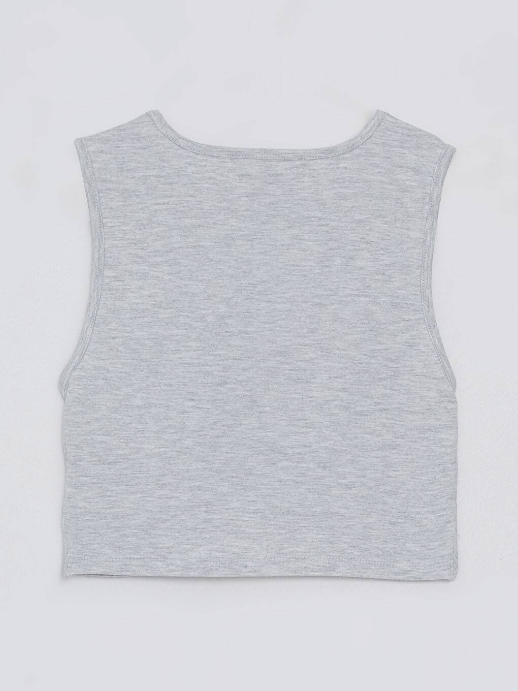 Женский кроп-топ без рукавов с круглым вырезом-6