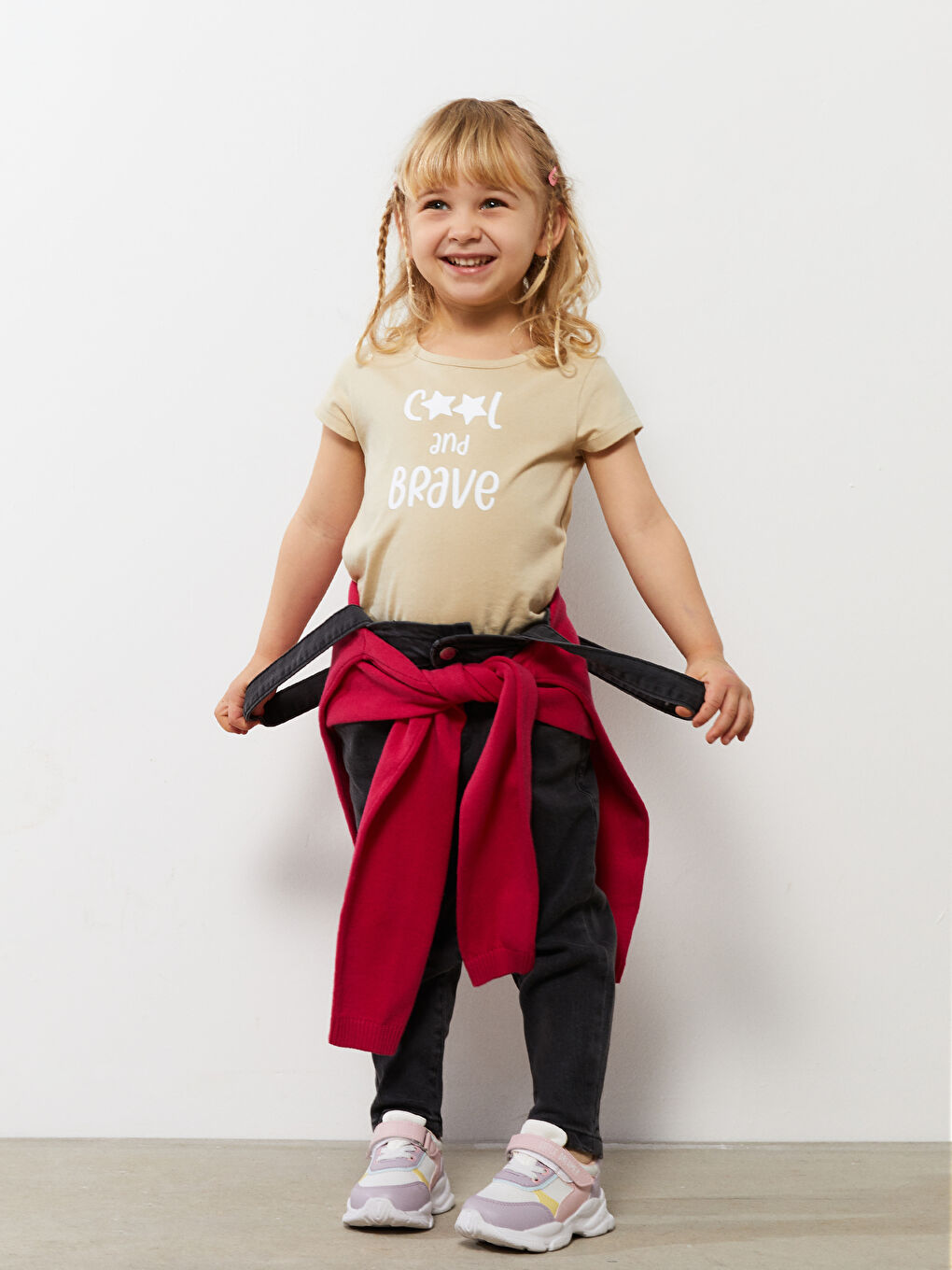 Crew Neck Short Sleeve Printed Cotton Baby Girl T-Shirt