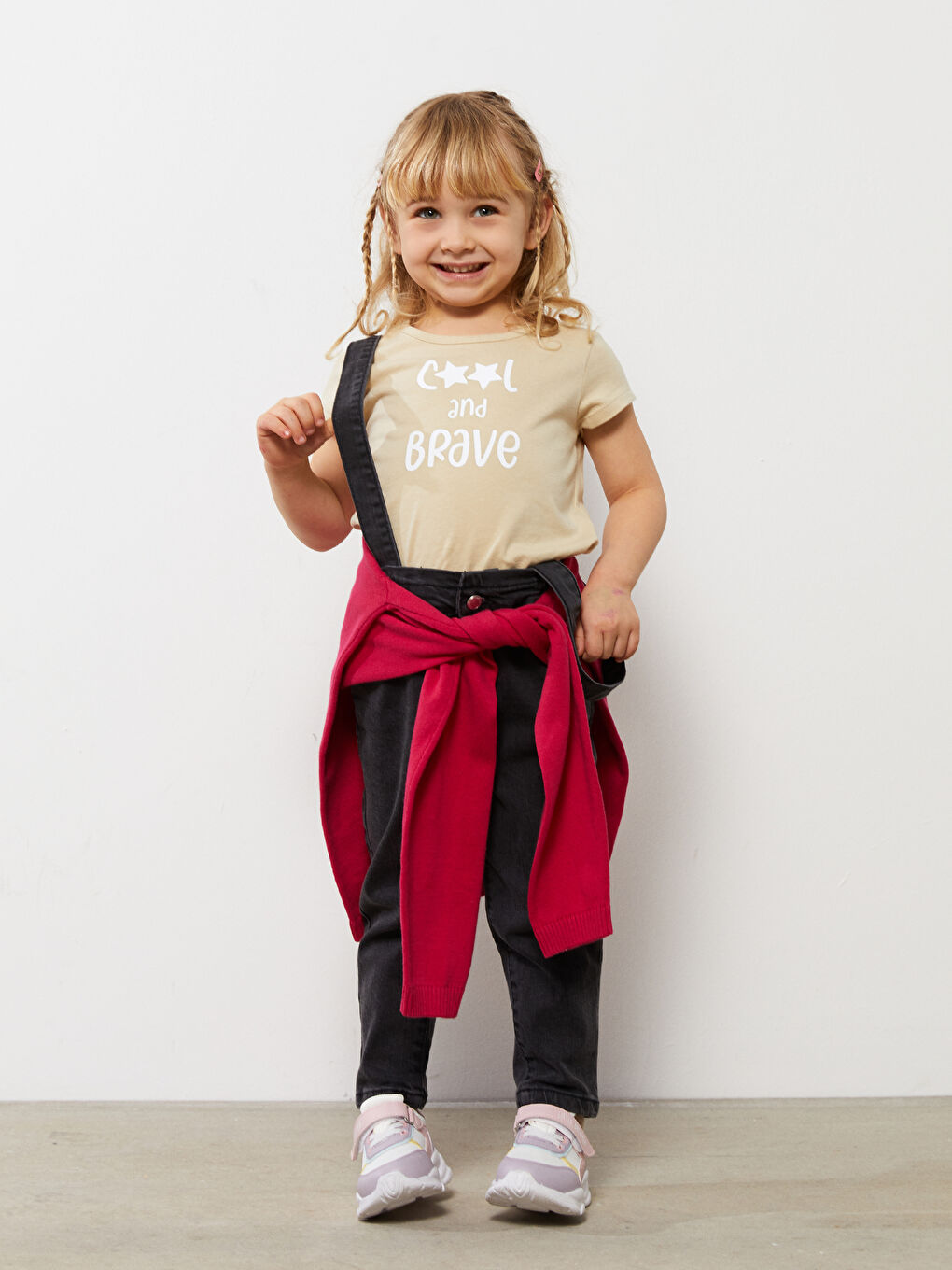 Crew Neck Short Sleeve Printed Cotton Baby Girl T-Shirt-1