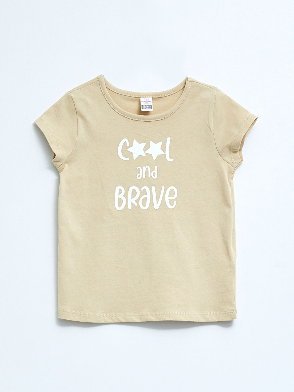Crew Neck Short Sleeve Printed Cotton Baby Girl T-Shirt-2
