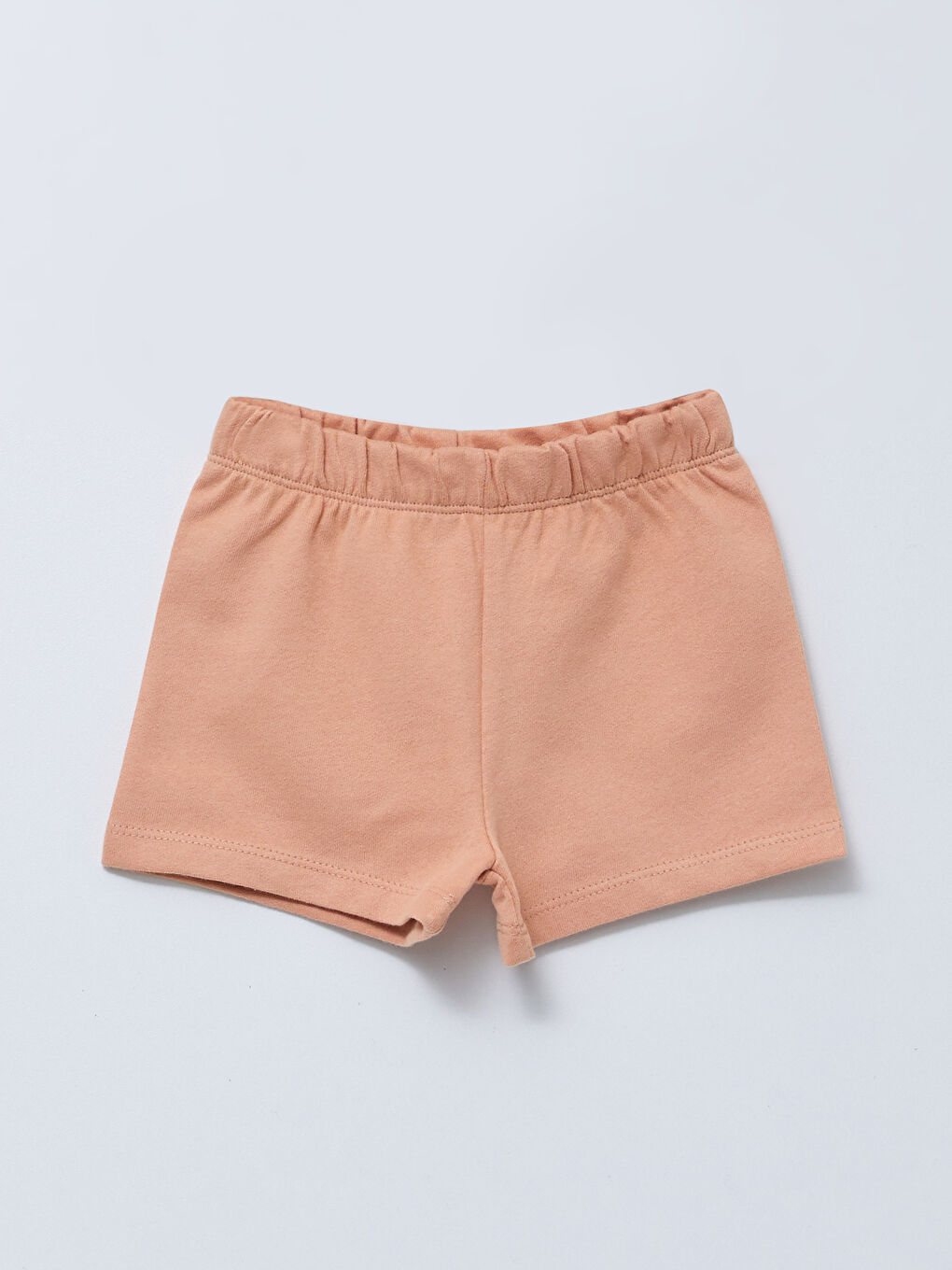 Mercan Beli Lastikli Pamuklu Kız Bebek Şort