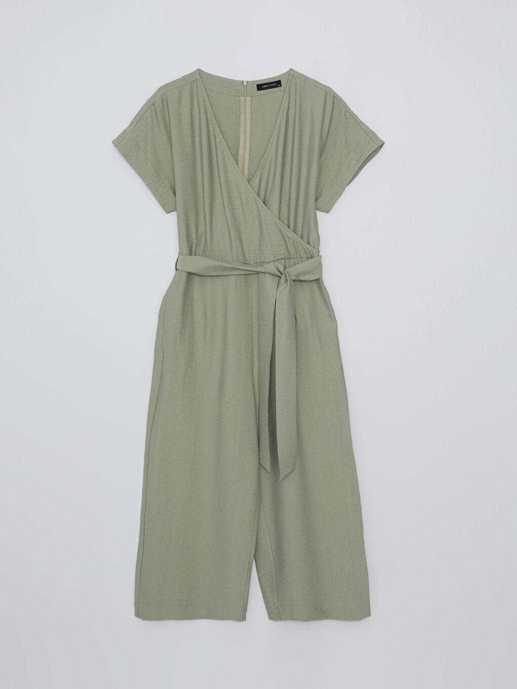 Double Breasted Collar Straight Short Sleeve Women's Overalls -S2IU28Z8-GHY