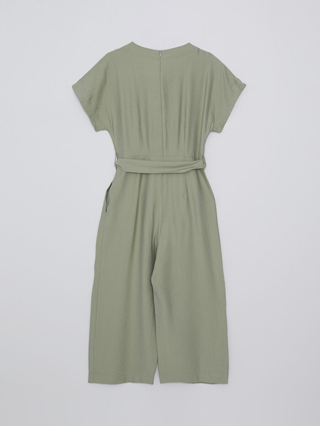 Double Breasted Collar Straight Short Sleeve Women's Overalls -S2IU28Z8-GHY