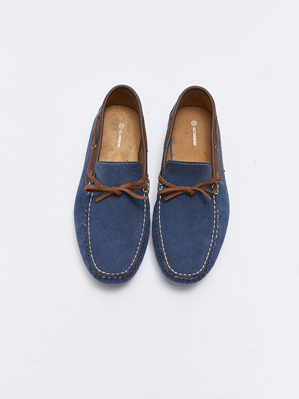 Lacivert Bağcık Detaylı Dekoratif Dikişli Erkek Loafer Ayakkabı-2