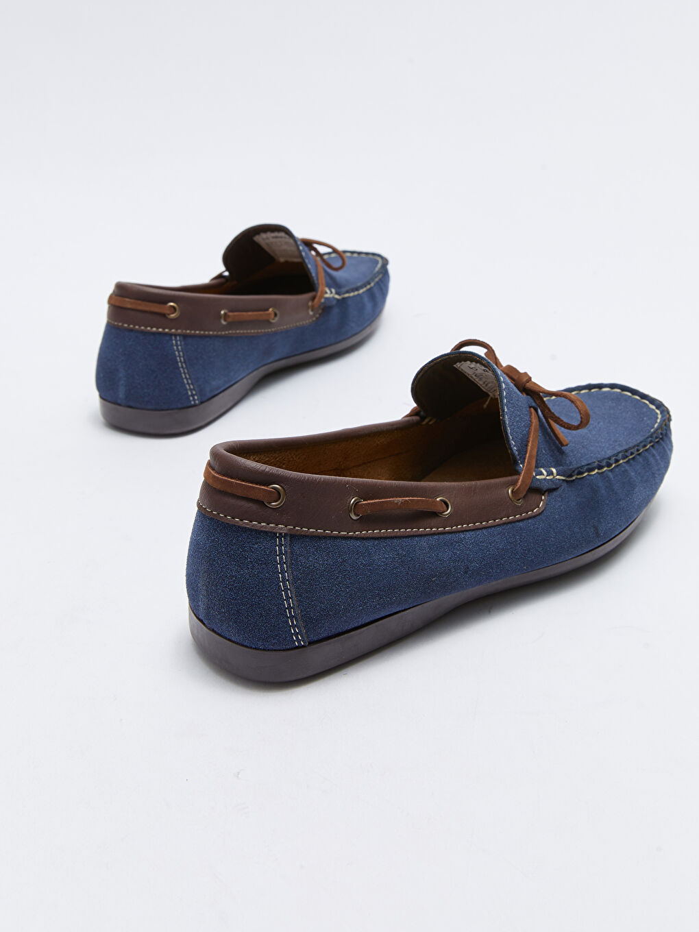 Lacivert Bağcık Detaylı Dekoratif Dikişli Erkek Loafer Ayakkabı-4