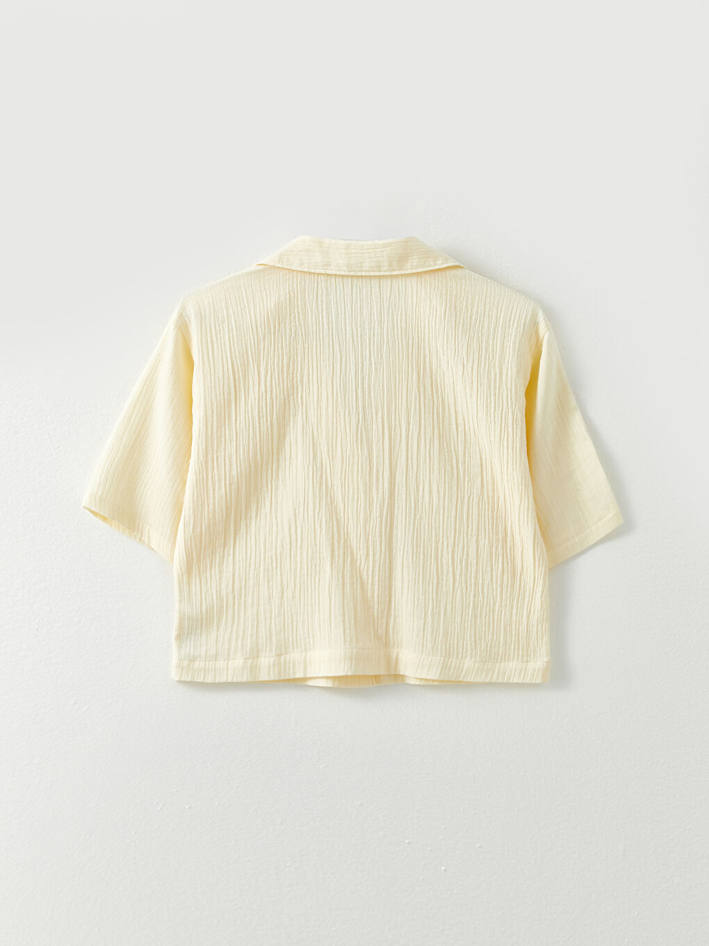 Муслиновая женская рубашка с коротким рукавом и застежкой спереди на пуговицах-6