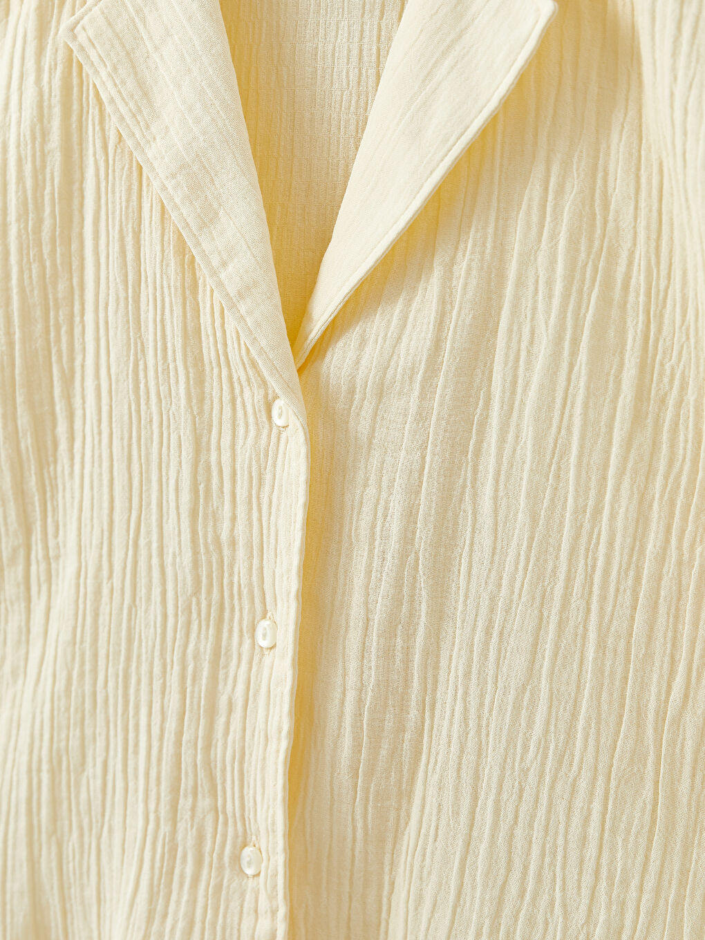 Муслиновая женская рубашка с коротким рукавом и застежкой спереди на пуговицах-7