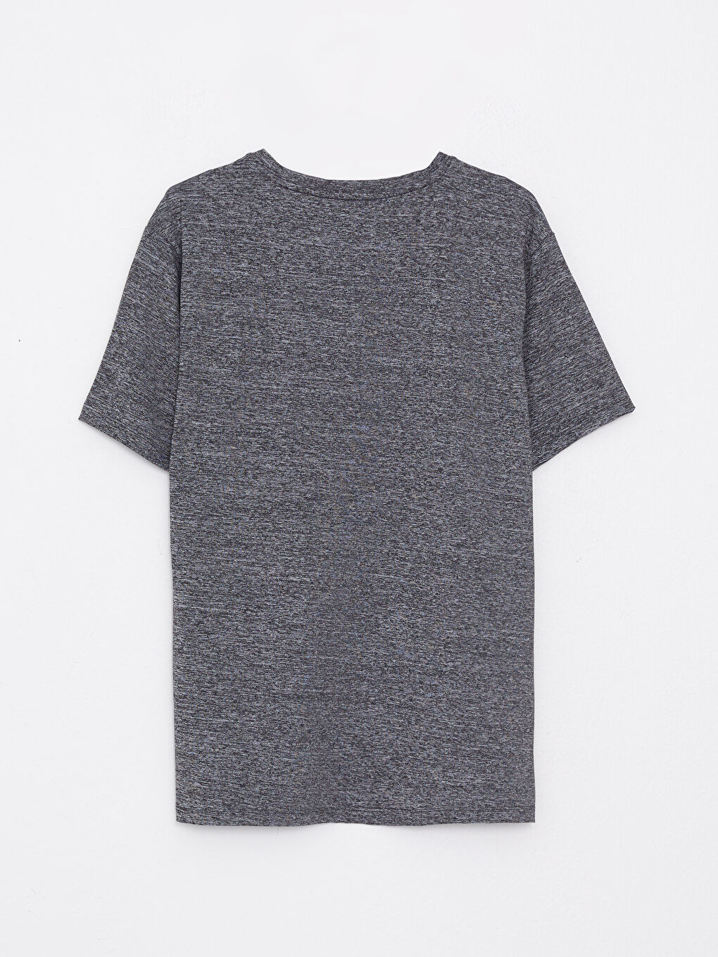 Gri Bisiklet Yaka Kısa Kollu Baskılı Erkek Tişört-6