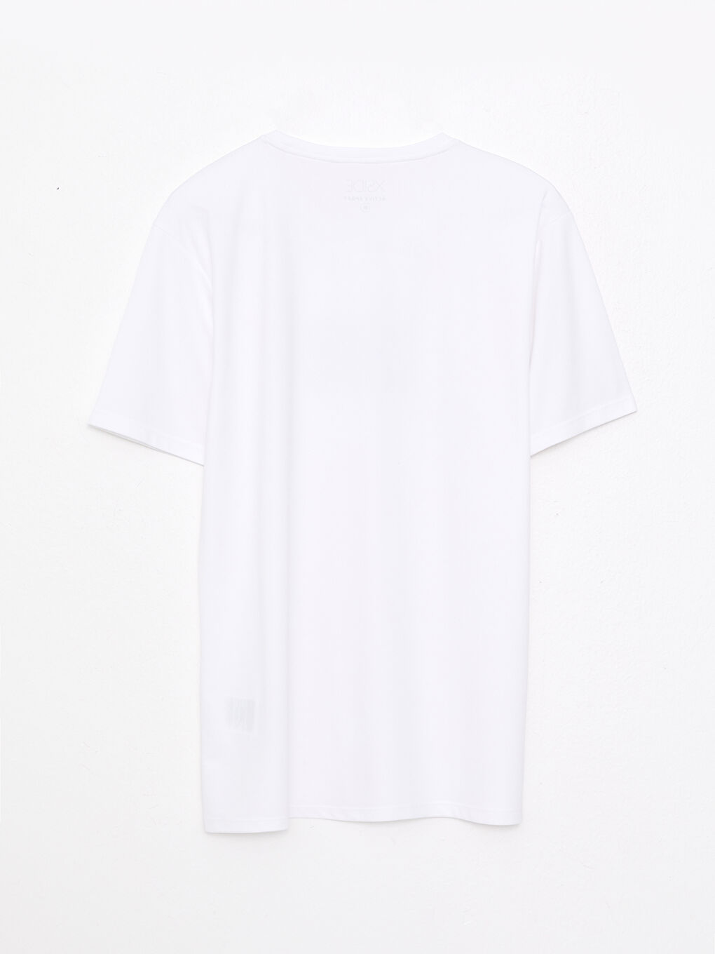 Beyaz Bisiklet Yaka Kısa Kollu Baskılı Erkek Tişört-1