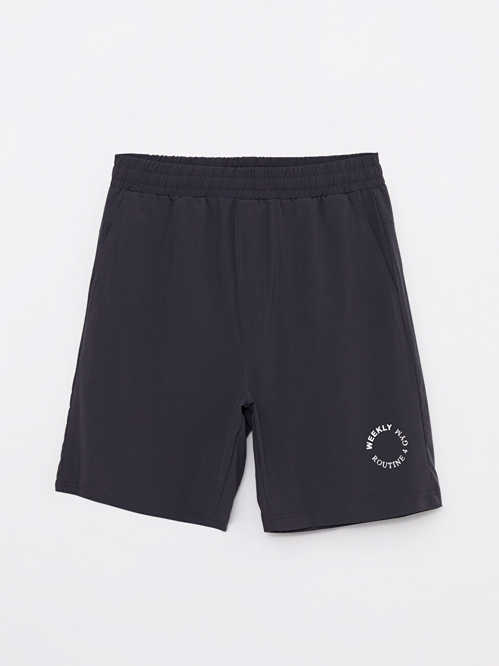 Gri Standart Kalıp Baskılı Erkek Spor Şort