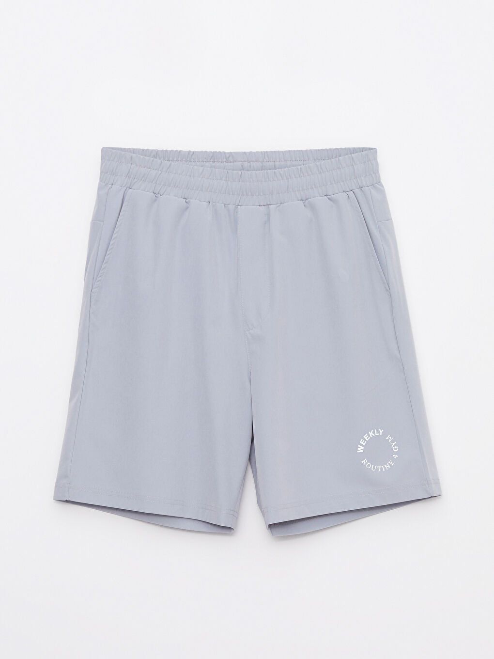 Gri Standart Kalıp Baskılı Erkek Spor Şort