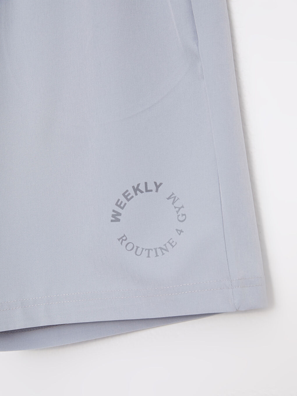 Gri Standart Kalıp Baskılı Erkek Spor Şort-1