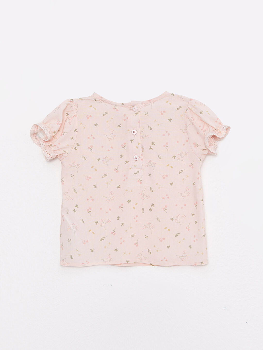 Pembe Bisiklet Yaka Kısa Kollu Baskılı Kız Bebek Tişört ve Tayt 2'li Takım-8