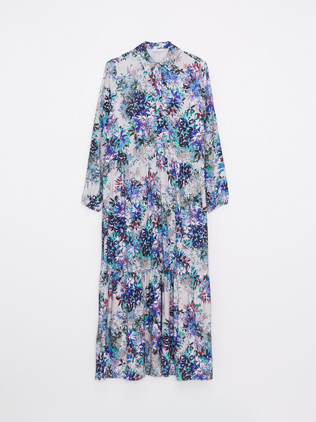 Floral Long Sleeve Viscose Women Shirt Dress -S2IV05Z8-LQQ
