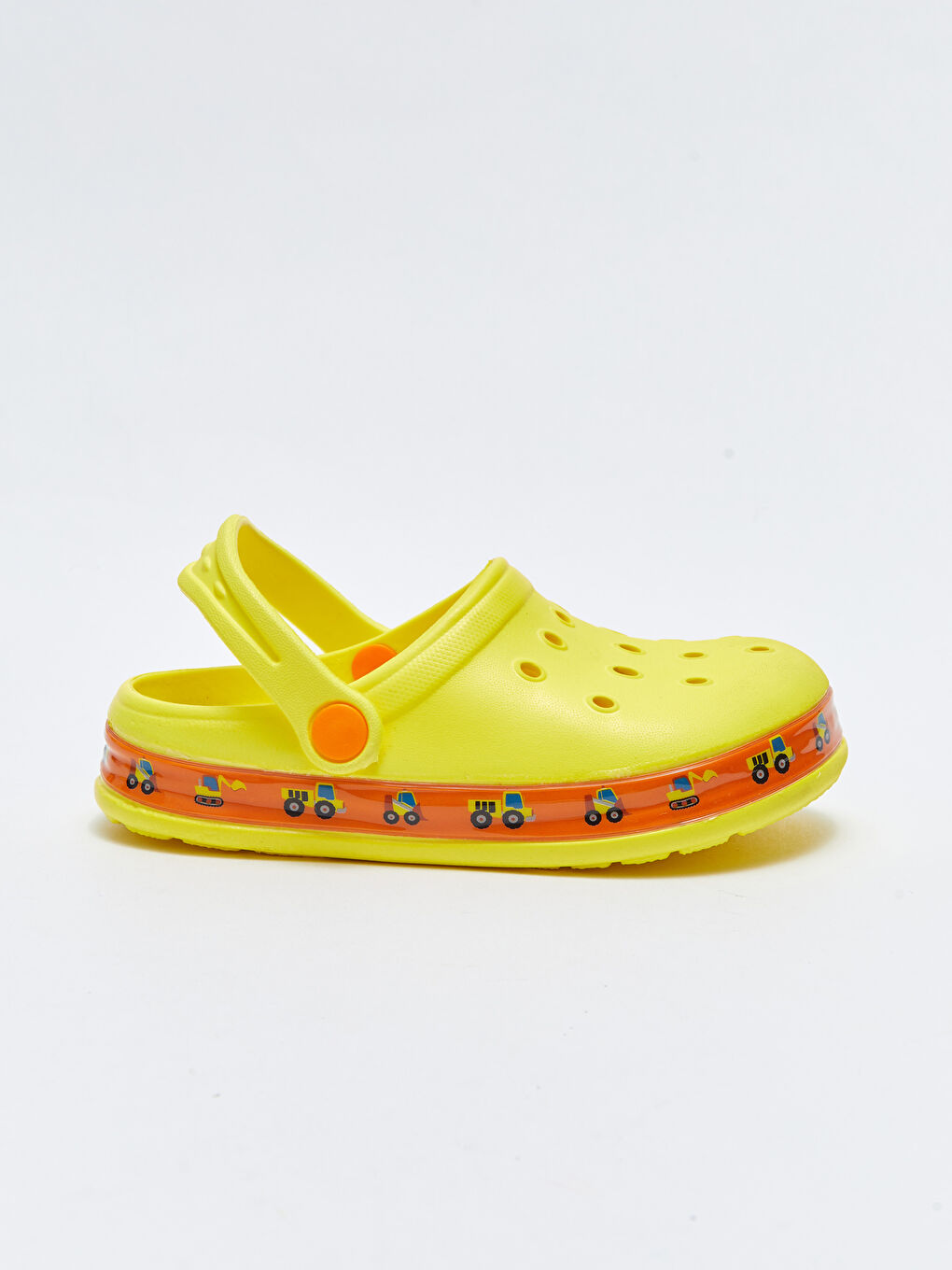 Sarı Delik Detaylı Baskılı Işıklı Erkek Çocuk Sandalet-2