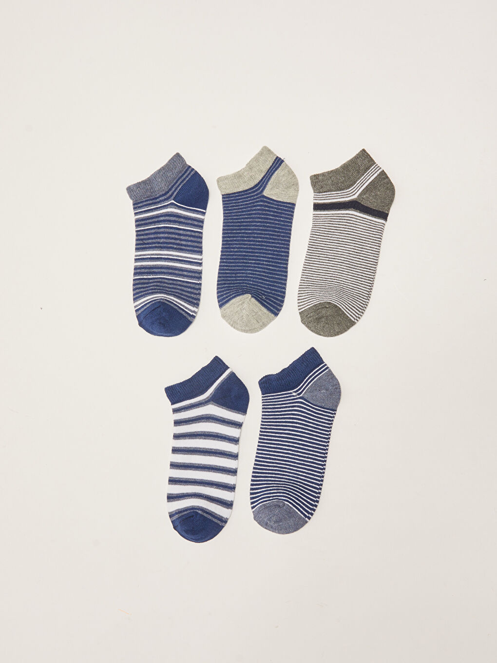 Striped Boys' Trainer Socks 5 Pack-1