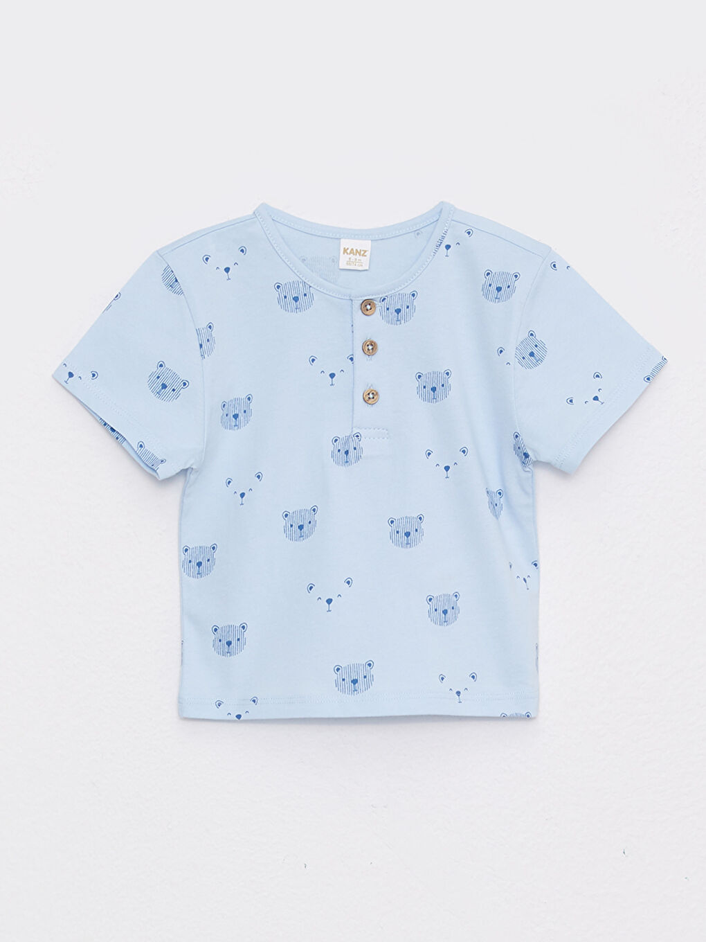 Turkuaz Bisiklet Yaka Kısa Kollu Baskılı Erkek Bebek Tişört ve Şort 2'li Takım-4