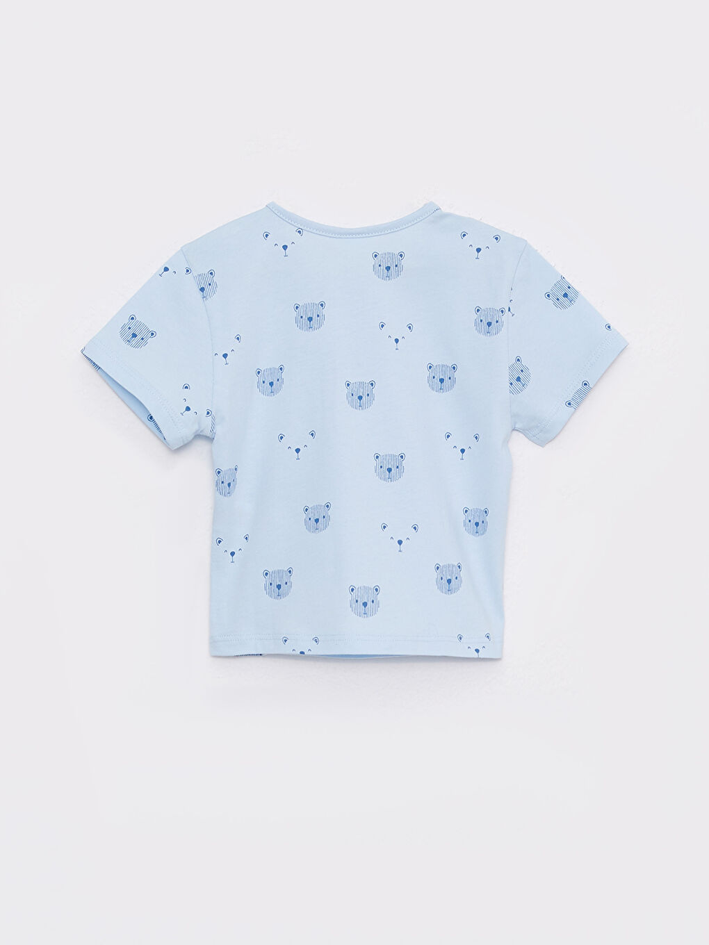 Turkuaz Bisiklet Yaka Kısa Kollu Baskılı Erkek Bebek Tişört ve Şort 2'li Takım-5