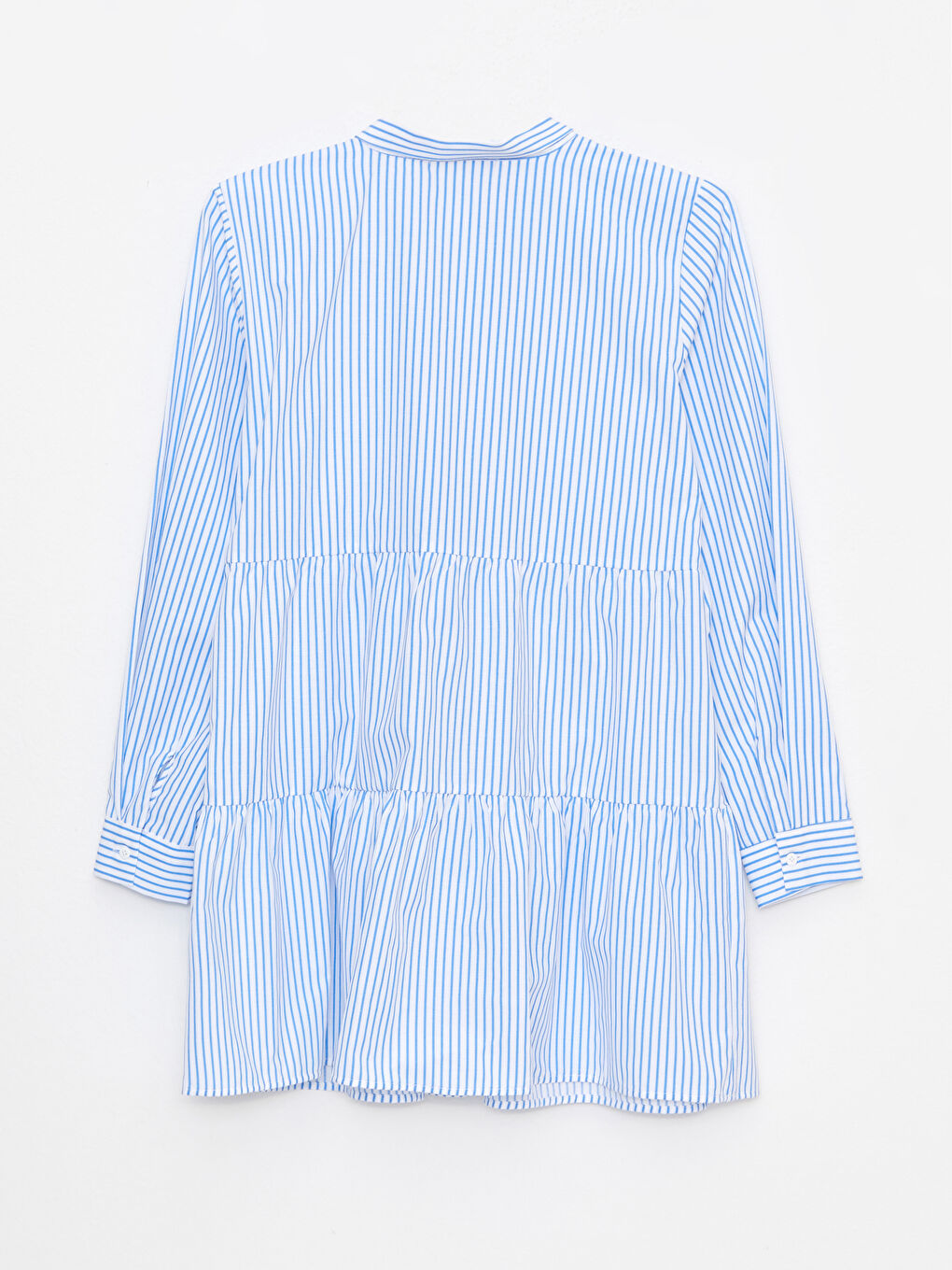 Mavi Çizgili Uzun Kollu Poplin Hamile Gömlek Tunik-6
