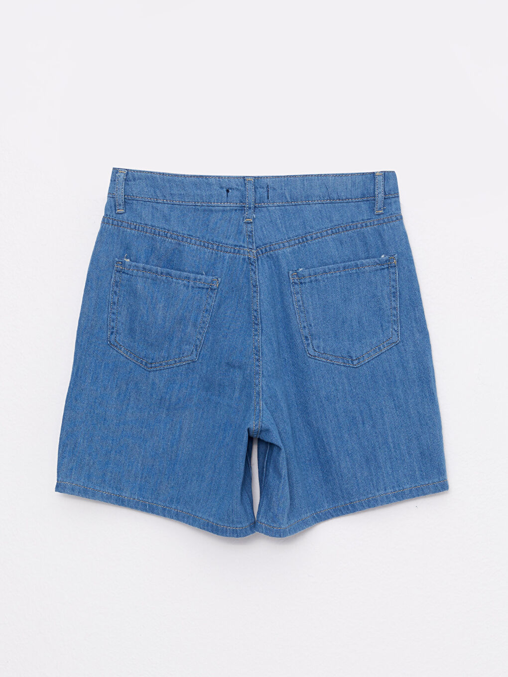 شورت جينز روديو بتفاصيل جيب مستقيم بقصة عادية للسيدات-6