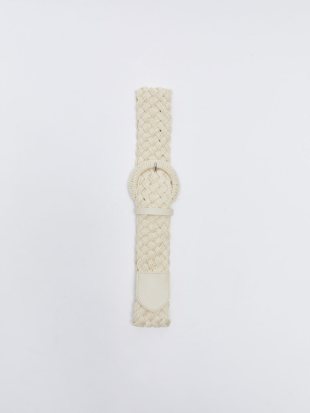 Ekru Örgülü Kadın Hasır Kemeri-1