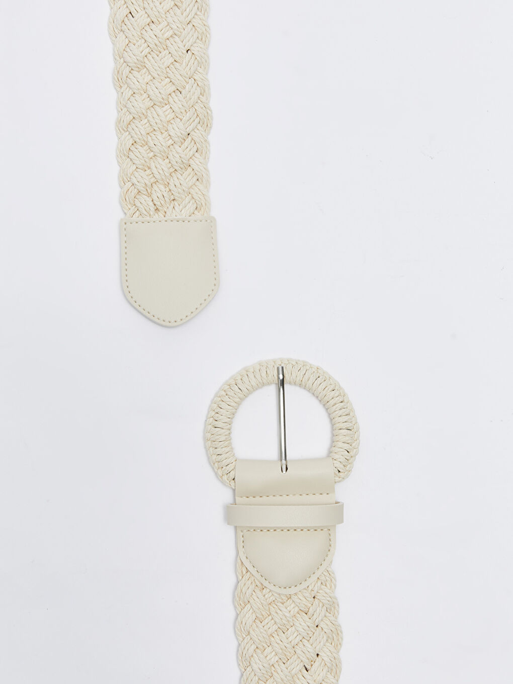 Ekru Örgülü Kadın Hasır Kemeri-2