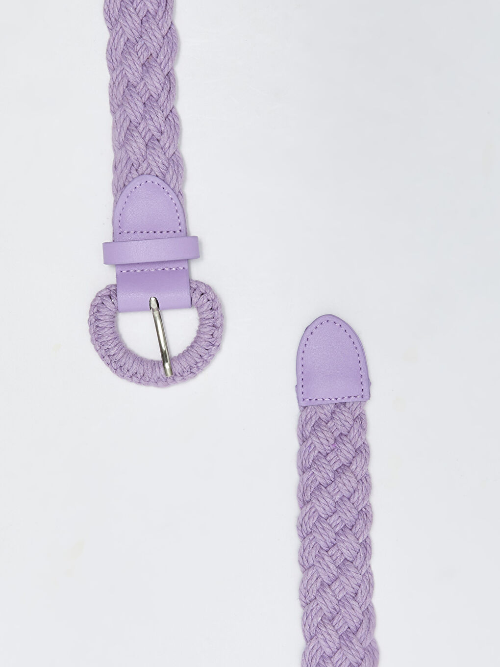 Lila İnce Örgü Kadın Hasır Kemer-1