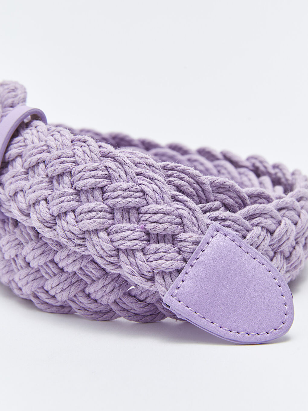 Lila İnce Örgü Kadın Hasır Kemer-3