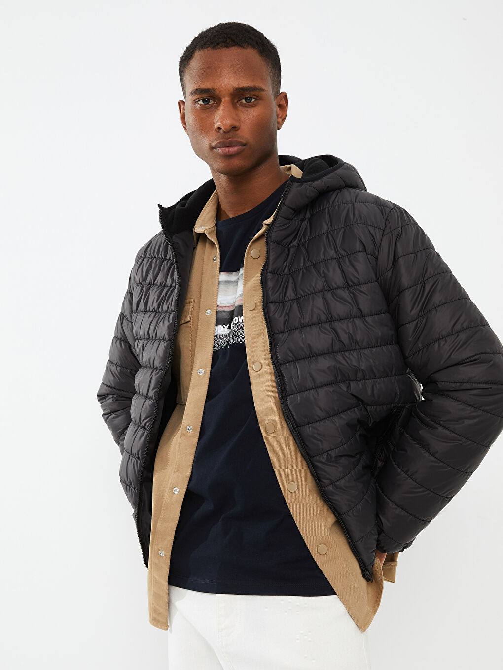 Standard Fit Hooded Men's Puffer Coat