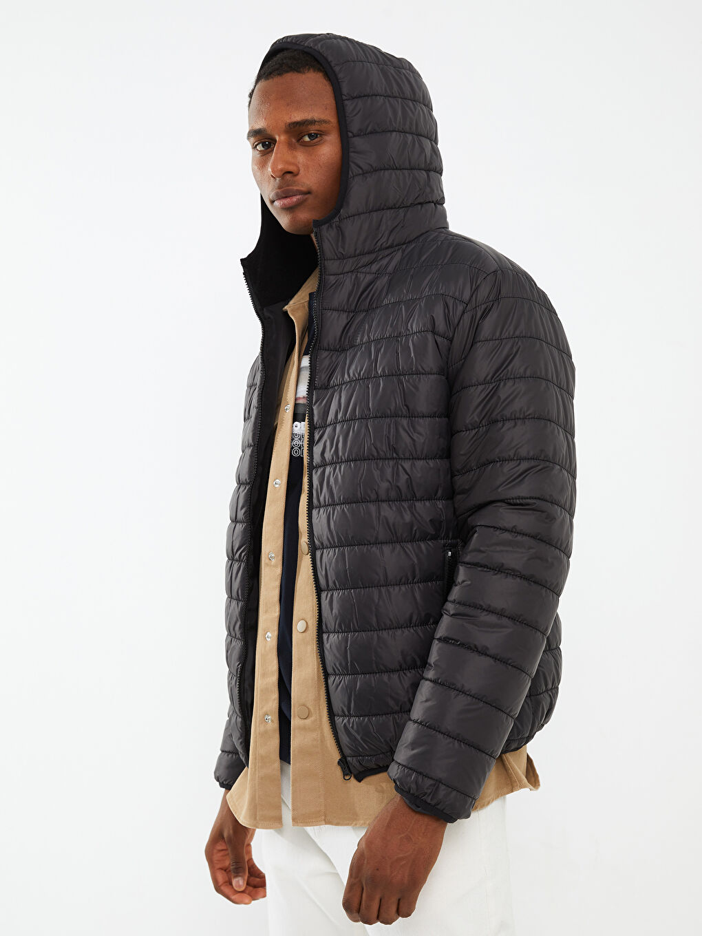 Standard Fit Hooded Men's Puffer Coat-1