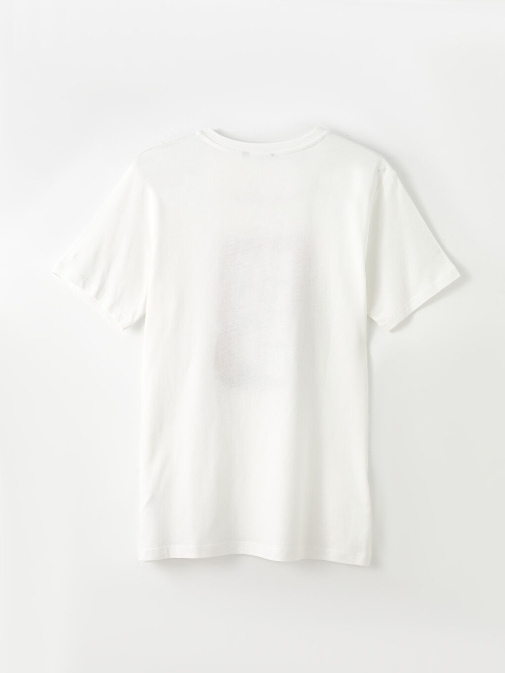 Beyaz Bisiklet Yaka Kısa Kollu Minions Baskılı Penye Erkek Tişört-7