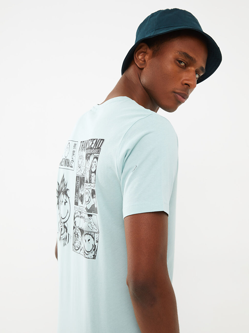 Футболка Мужская с Круглым Вырезом, Коротким Рукавом, С Принтом, Из Гребенного Хлопка