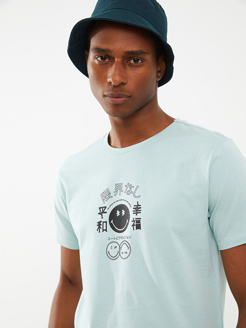 Футболка Мужская с Круглым Вырезом, Коротким Рукавом, С Принтом, Из Гребенного Хлопка-1