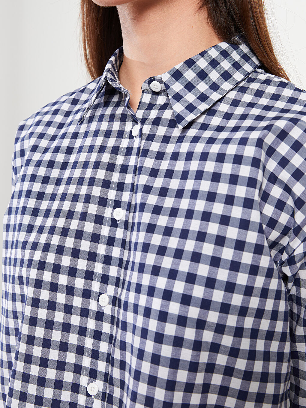 Plaid Long Sleeve Women's Shirt Tunic-2