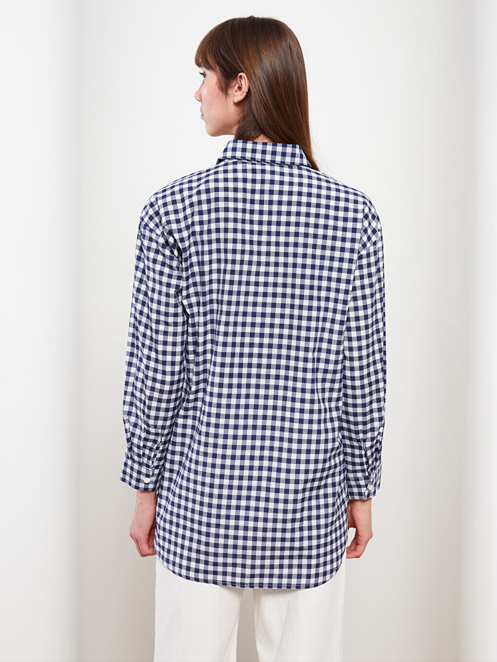 Plaid Long Sleeve Women's Shirt Tunic-3