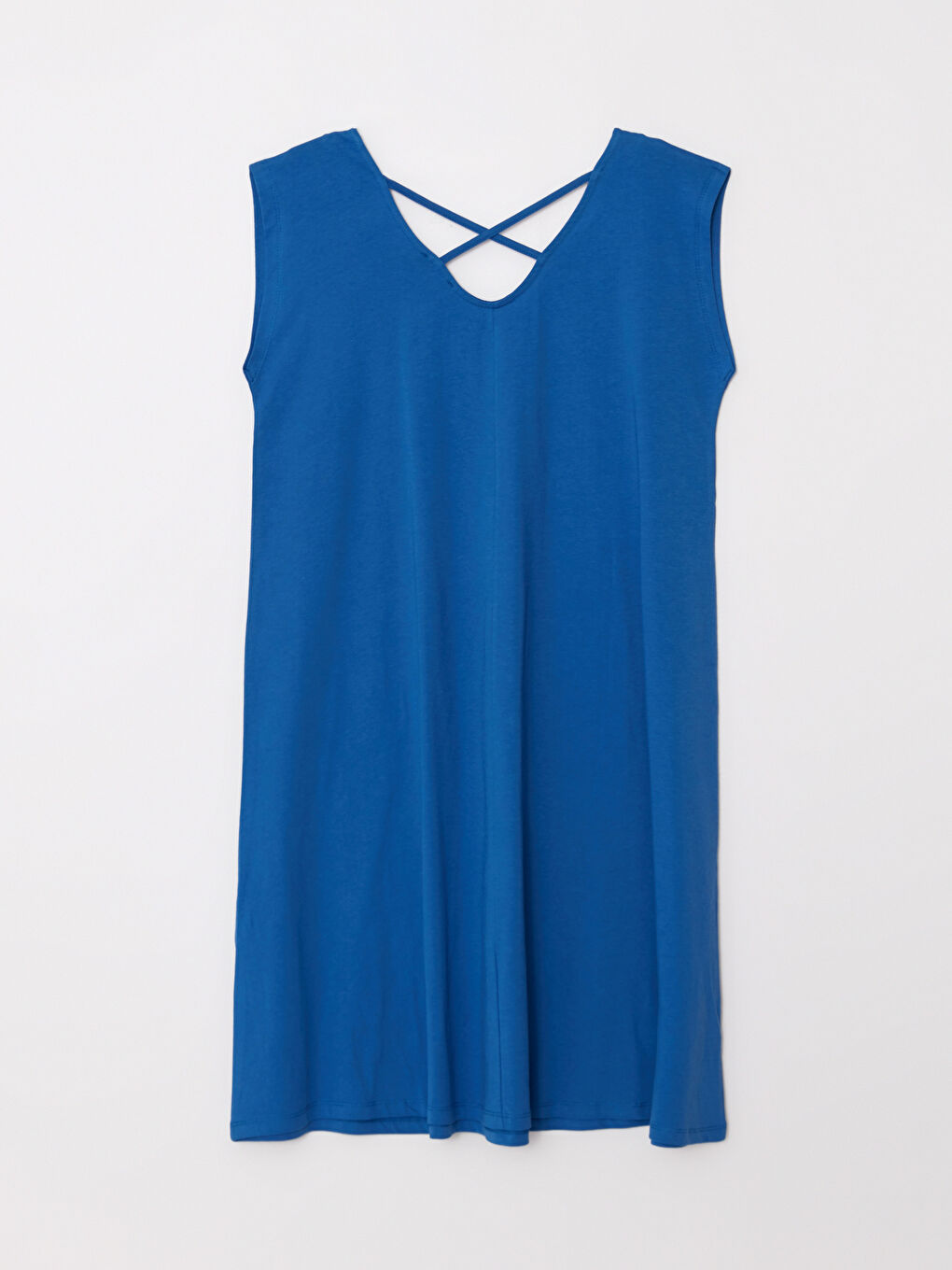 V-Neck Straight Sleeveless Cotton Women's Dress-10