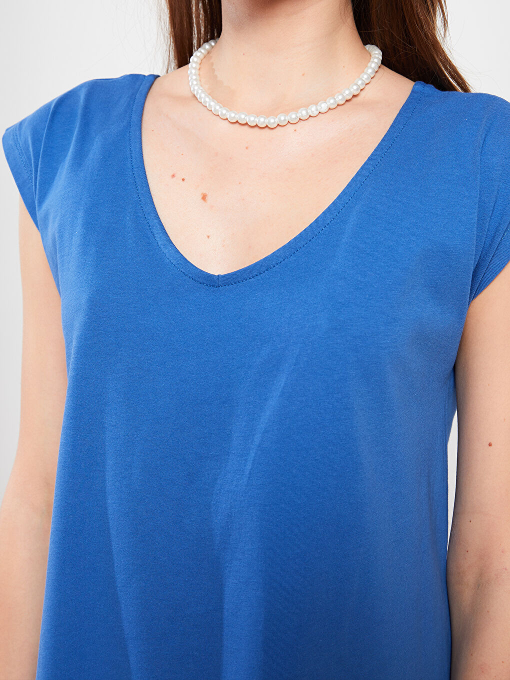 V-Neck Straight Sleeveless Cotton Women's Dress-5