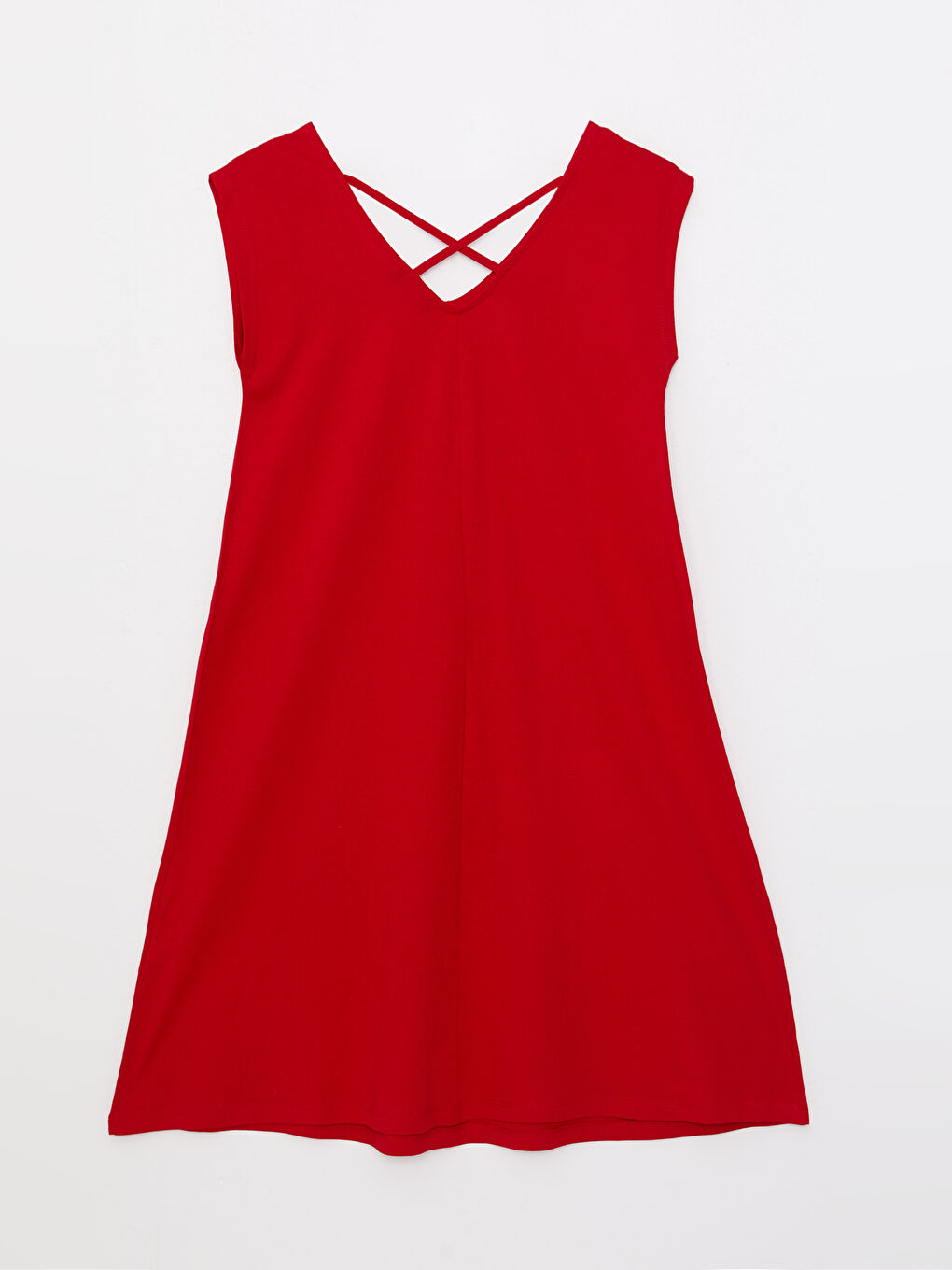 LCWAIKIKI Classic V-Ausschnitt Gerade Ärmelloses Baumwollkleid für Damen -S2IV91Z8-R23