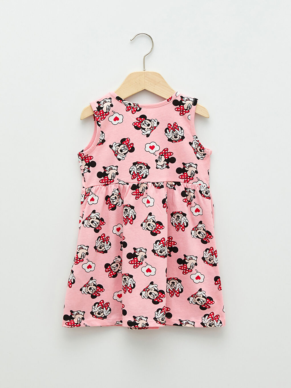 Crew Neck Minnie Mouse Printed Baby Girls' Dress-1