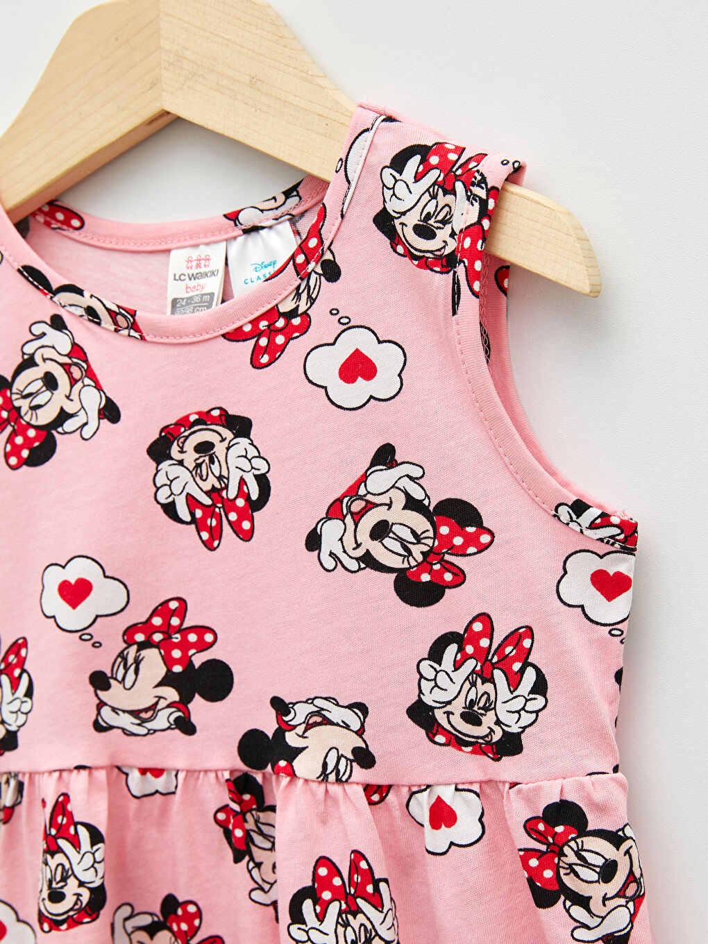 Crew Neck Minnie Mouse Printed Baby Girls' Dress-2