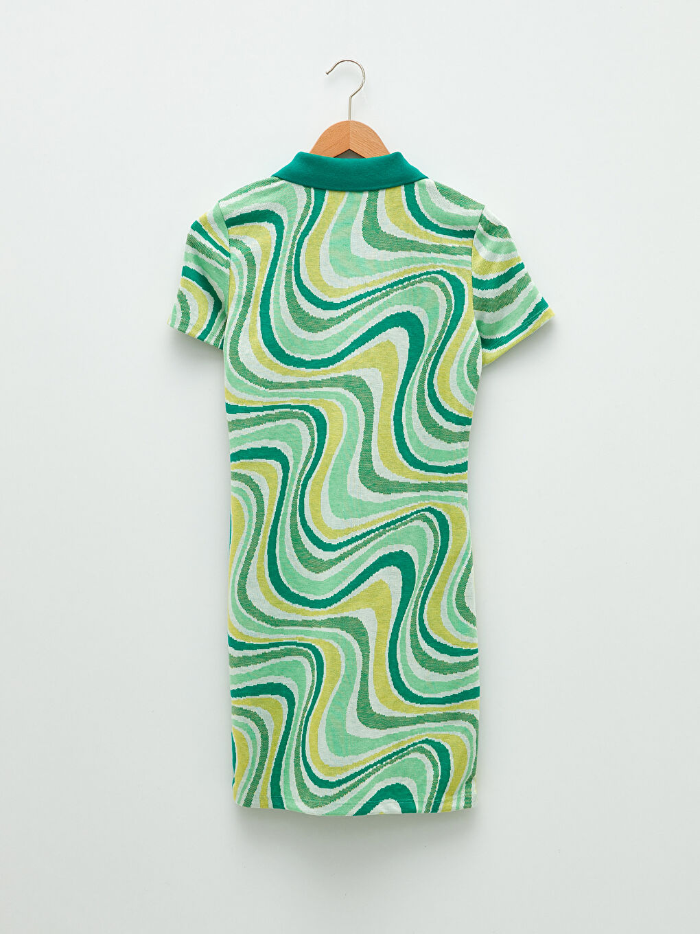 Polo Neck Patterned Short Sleeve Women's Bodycon Dress -S2IY13Z8-PZS