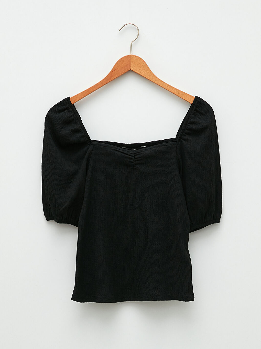 T-shirt pour Femmes à Manches Courtes Uni avec Col Carré-6