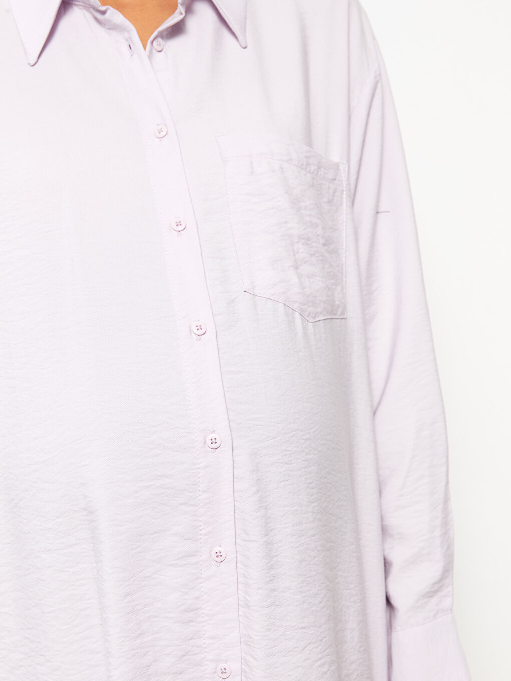 Түймелі стандартты ұзын жеңді жүктілік жейде-3