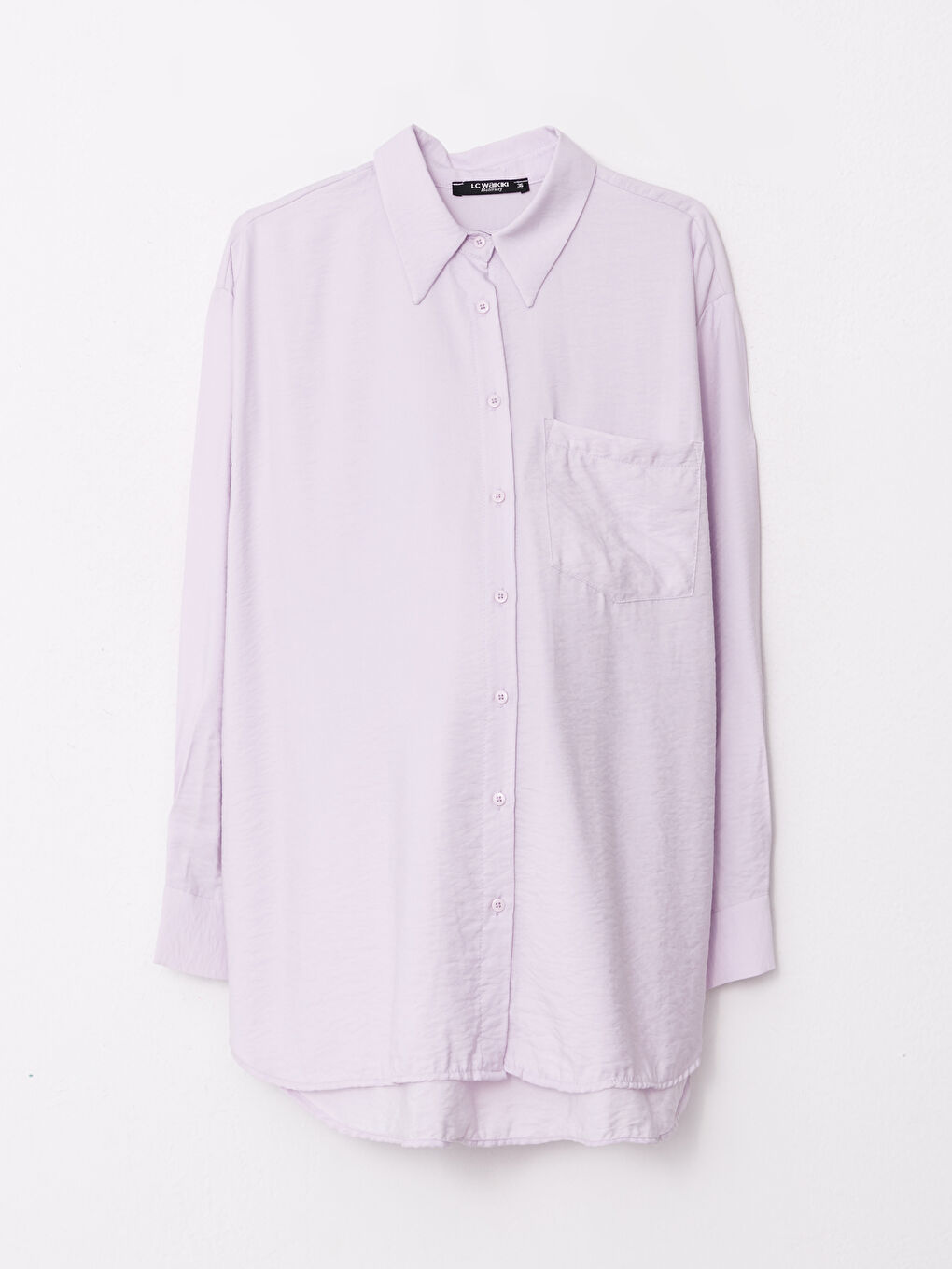 Түймелі стандартты ұзын жеңді жүктілік жейде-5