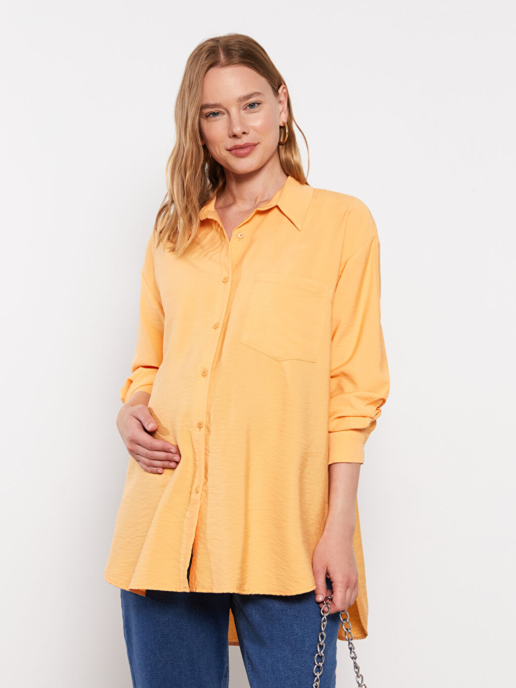 LCWAIKIKI Maternity Buttoned Regular Long Sleeve Maternity Shirt -S2IY88Z8-G7M