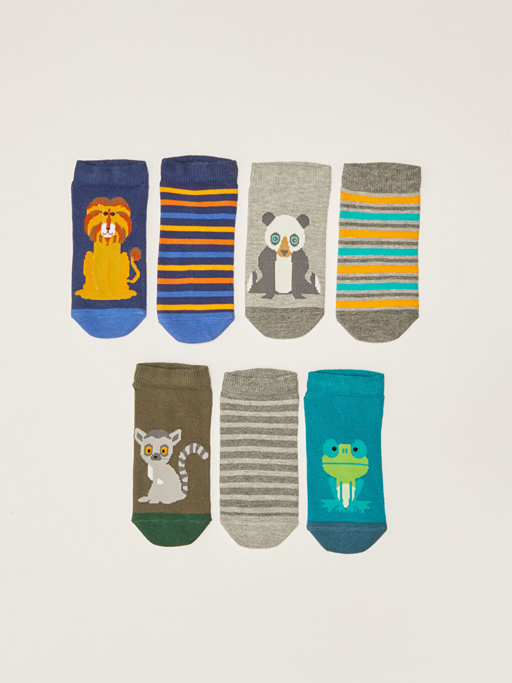 Patterned Boys' Trainer Socks 7 Pack-1